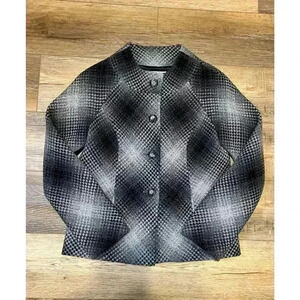 VTG Pendleton 100% Virgin Lambs Wool Blazer Sz 10 Mandarin Collar Button Up